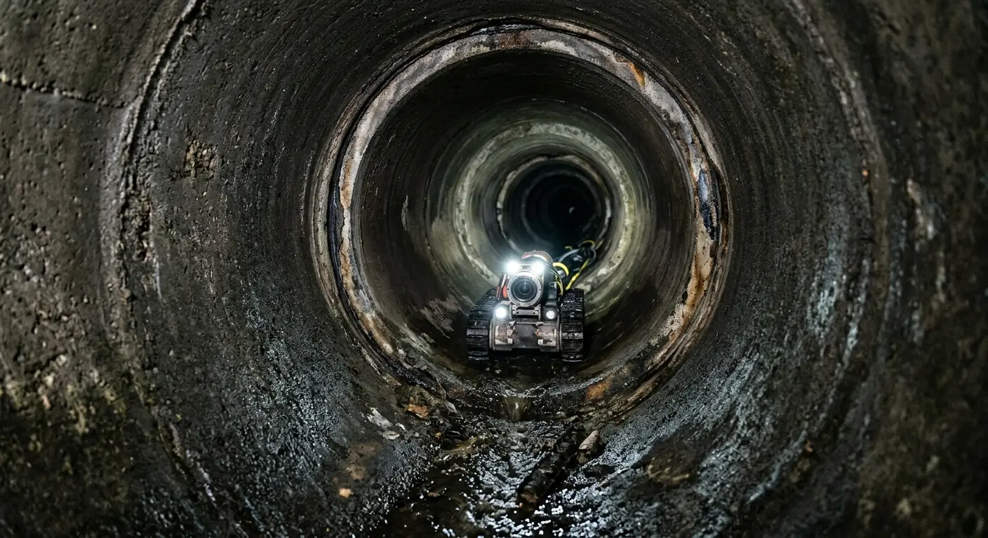 Robotic sewer camera inspecting pipe interior for Sewer Line Repair in Bowling Green